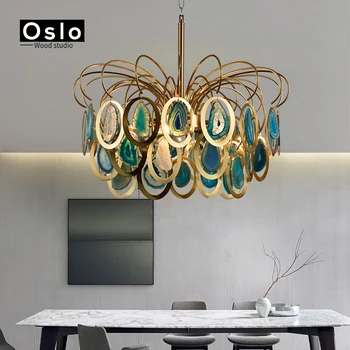 Nordic Design Modern Candelabru de Lux Lumina Agat Agățat Lămpi de Viață Iluminat Becorative de Iluminat Pentru camera de zi sala de mese
