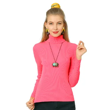 10 Culori de Primăvară de Înaltă Gât Pulovere pentru Femei Haine Tricotate Pulover Moale Grund Maneca Lunga Casual, Slim-Fit Topuri Domnisoare Jumper