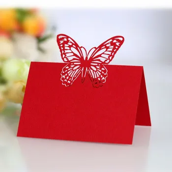 Fluture alb de Nunta Scaun Card 100buc Gol În Semn de Card de Card de Masa Nunta de Decorare Digital Card de Nunta de Decorare 6Z