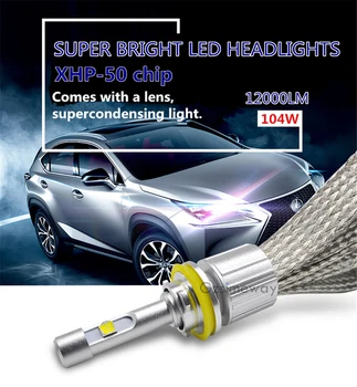 2x LED-uri Auto becuri D2S D2H D1S 12000LM Pentru XHP50 104W Auto cu LED-uri Faruri H4, H13 9005 9006 H1 H7 H8 H11 led H3 Auto de Ceață Față de Lumină
