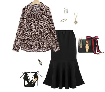 Drăguț Clasice Confort Eleganta De Îmbrăcăminte De Femei De Top Bluza De Moda De Sex Feminin Femei Top Tricou Doamnelor Iarna Leopard