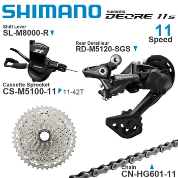 SHIMANO DEORE M5100 M5120 11v Groupset M8000 Schimbator si Spate Derailleur - 1x11-viteza Caseta Lanț de piese de schimb Originale pentru biciclete MTB