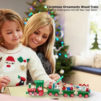 Noi de Craciun din Lemn de Tren Copil Jucăriile Vopsite Decor de Crăciun Acasă Mos craciun/urs Cadou de Crăciun ornament crăciun Jucării pentru copii
