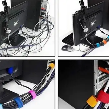 10buc/Lot Nailon Cablu Adeziv de Fixare Reutilizabile Magic Sticky Tape Cârlig de Putere Buclă de Sârmă Marker Curea Împachetări Sârmă Cravată
