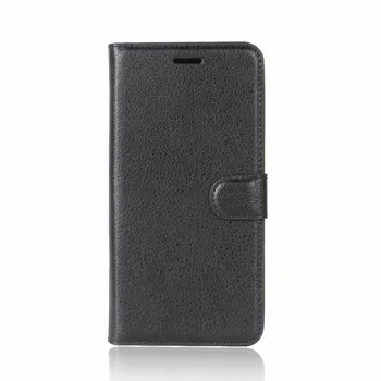 K10-2018 Caz pentru LG K10 (2018 Versiune) Cover Portofel Card de Stent Lichee Model Flip din Piele Proteja Cazuri negru pentru LG K10-2018