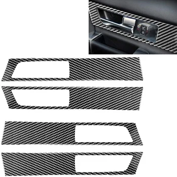 4 BUC Fibra de Carbon Mânerului Interior al Portierei Autocolant Decorativ pentru Land Rover Discovery 4 2010-2016 Plecat Imediat cu Mașina Universal