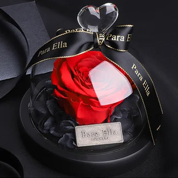 Romantic Rose Cutie de Cadou Flori Conservate Capac de Sticlă Creativ Cadou de Ziua Îndrăgostiților Veșnică Floare Ornament Ziua Nuntii