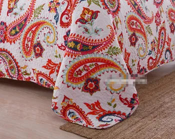 3pcs stil American bumbac îngroșa quilt mozaic plin regina dimensiune imprimare pat capac rosu floral cuvertură de pat transport gratuit-UN