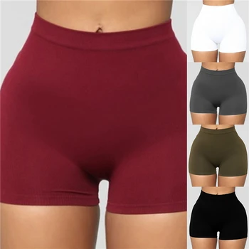 Nou-Femei Pantaloni Scurți Modă De Culoare Solidă Slim Skinny Pantaloni Casual Pantaloni Scurți De Înaltă Talie Pentru Femei Plus Dimensiune