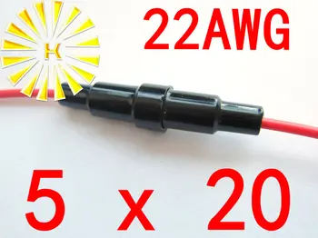 TRANSPORT GRATUIT 50PCS x #22 Sârmă 5*20mm Negru din Plastic clemă Cu 22AWG Cablu Rosu