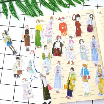 18Pcs/Set Mână Draw Japoneză Fată de pe Stradă Autocolant DIY Meșteșug Scrapbooking Album Junk Jurnalul Fericit Planificator de Autocolante Decorative
