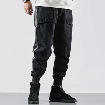 Moda Streetwear Bărbați Jeans Loose Fit Stripe Designer De Pantaloni Harem Blugi Barbati Stil Japonez Hip Hop Joggeri Blugi Homme