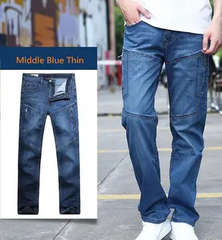 Om nou blugi pantaloni pentru bărbați skateboard barbati blugi Straight jean haine Funduri pantaloni lungi 28-48