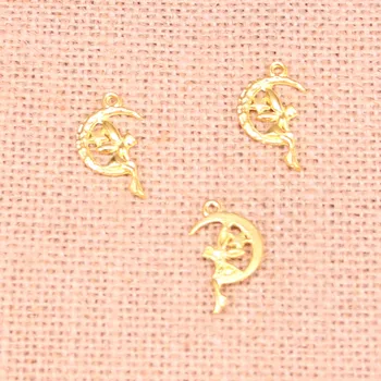 25pcs Tibetan Gold fairy angel luna stele Farmece Pandantive pentru a Face Bijuterii Manual DIY Meșteșug 25*14mm