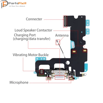 Original Încărcare Flex Pentru IP7 Incarcator USB Port Conector Dock Cu Microfon Cablu Flex pentru iP Căști Jack Flex