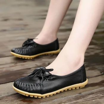 Noi 2018 Femei Brand din Piele Pantofi Slip pe Femei Apartamente Confort Pantofi Femei Mocasini Primavara Toamna Pantofi Doamnelor