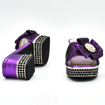 New Sosire Tocuri inalte pantofi Sandale de Designer, Pantofi de Femei de Lux 2018 Nigerian Femei Pantofi de Nunta Decorate cu Stras