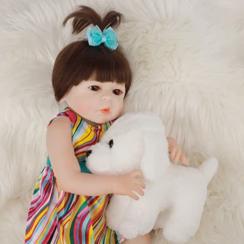 48CM Realiste Păpuși Reborn 18Inch Educație Timpurie Toată Silicon Drăguț Manual Printesa Fata de Copil Păpușă Jucărie Pentru Copil Ziua de nastere Cadou