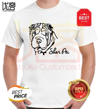 2020 Nou Din Bumbac Mâneci Scurte Hip Hop De Moda, O-Neck T Shirt Shar Pei Portret Hund Hunde Tricou Maneca
