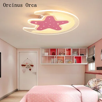 Desene animate creative roz LED lampă de plafon camera copiilor lampa Princess dormitor modern simplă stea lampă de tavan transport gratuit