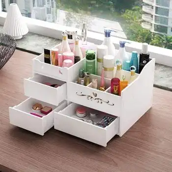 Europene Desktop Cosmetice Primirea Cutie De Plastic Acasă Finisare Caseta Mini Masă De Toaletă Cu Oglindă Raft