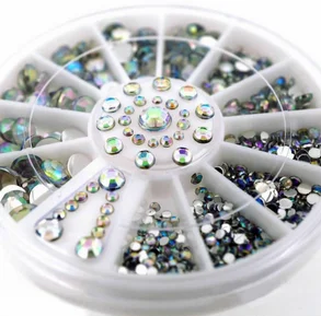 500pcs Unghii DIY Arta de Roata Sfaturi de Cristal Sclipici Stras 3D Nail Art Decor AB Culoare femeie Acrilică Diamant