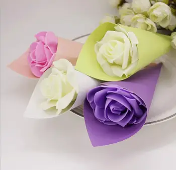 50 x Favoruri de Nunta Flori de Conuri Titularul inghetata Stil DIY Perla Hârtie Cutii de Bomboane de Nunta masa Decor de Masă, Alb Roz Verde Violet