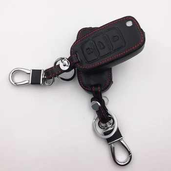 100buc Auto-style Accesorii cheie Piele caz acoperire Pentru Vw Jetta Golf, Passat, Beetle, Polo, Bora auto flip-cheie proteja cu logo-ul