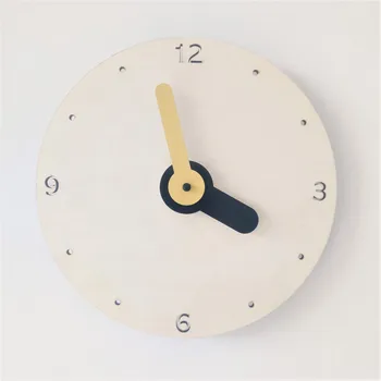 Minimalist 8-inch Tăcut Ceas de Perete Decor Camera pentru Copii Tăcut Ceas Tăcut din Lemn Rotund Ceas de Perete Simplu și Curat
