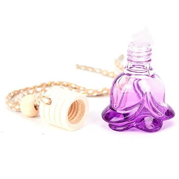 1 buc Mașină de Sticla de Parfum de Uleiuri Esențiale Agățat de Sticlă Auto-styling Forma de Floare Auto Ornament Parfum Pandantiv Odorizant