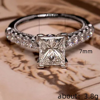 BIJOX POVESTE de moda farmec inele pentru femei 925 de bijuterii de argint cu 7*7mm pătrat zircon piatră prețioasă de nunta inel de logodna