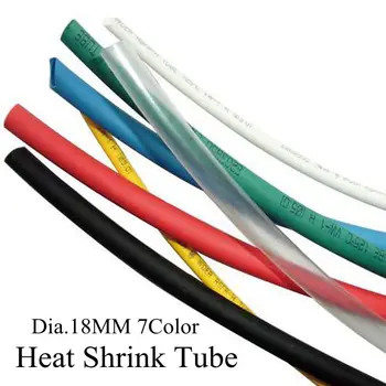 18mm Rosu Verde Galben Albastru Negru Alb Transparent Asortate Heat Shrink Tube Tub de Sârmă Folie de Izolație Manșon de Cablu de Încălzire