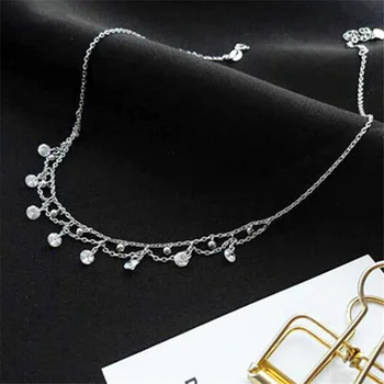 SHNCA Brand de Bijuterii Fine Nunta de Lux de Moda de Argint 925 Ciucure de Cristal Cravată Coliere Pentru Femei N002