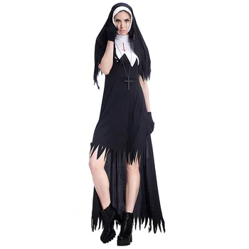 Demon Înfricoșător Călugăriță Costum Cosplay Pentru Femei Costum De Halloween Pentru Adulti Petrecere De Carnaval Dress Up Haine De Costum