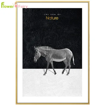 Alb Și Negru Zebra Arta De Perete Panza Pictura Nordică Poster Decorativ De Perete Imaginile Pentru Camera De Zi Animale Printuri Neînrămate