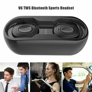 V6 TWS Wireless Căști Bluetooth 5.0 Touch Control Pavilioane 3D Stereo Căști Impermeabil