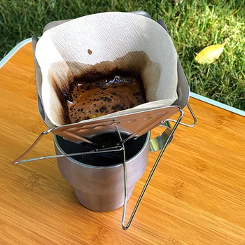 1 buc Oțel Inoxidabil Filtru de Cafea în aer liber Camping Pliabil Portabil de Cafea prin Picurare Raft Pliabil Cafea Dripper