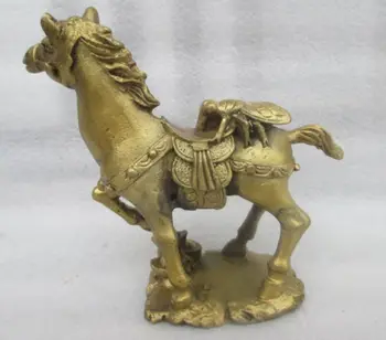China' cupru vechi manual ciocan norocos greier statuia unui cal