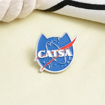 CATSA Pin Rever Email Broșe Pisici Desene animate Planeta Pin pentru Haine Rucsac Insigne Animale de Bijuterii Cadou Pentru Prieteni Copii