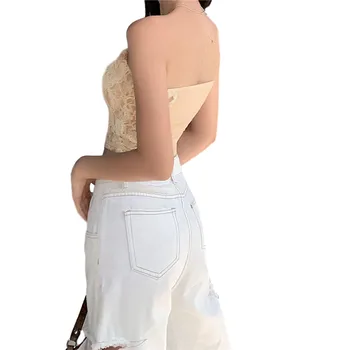 Femei Sexy Lace Mesh Vedea prin Tub de Moda de Top de Pe Umăr Backless Topuri pentru Femei Doamnelor Clubwear sexy Streetwear Topuri