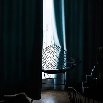 Nordic Stil Simplu Gros Fizice Umbrire de Lux Imitatie de Catifea, Perdele pentru Camera de zi Dormitor Multicolor Material black-out