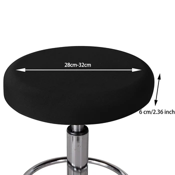 4 bucăți Rotunde Scaun de Bar Acoperă - Super Moale si Lavabila Elastic Scaun Perna Acoperitoare pentru Bara de 12-14 inch-Scaun Negru