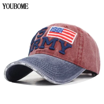 YOUBOME Șapcă de Baseball pentru Femei Pălării Pentru Bărbați ARMATEI SUA, statele UNITE ale americii Flag Camionagiu Brand Snapback Capace de sex Masculin Epocă Casquette Os Tata Pălărie Capac
