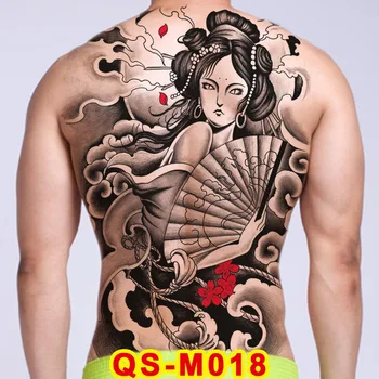 Temporare tatuaje spate pentru baieti body art autocolant tatuaj sexy bărbați tatuaje caractere chinezești wukong negru tatuaj de apă de mare decal