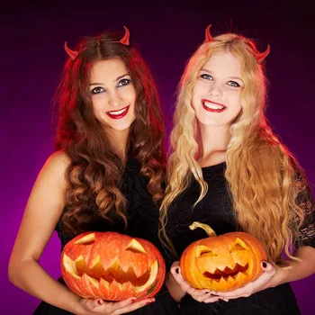 2 buc/Set Femei Chic Halloween Stereo Coarnele Diavolului Urechi Ac de păr Clip agrafele de Par Nou