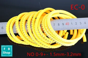 De înaltă Calitate 600PCS (Each50pcs ) EC-0 1.5 mm-3.2 mm Cablu Markeri Scrisoare de la 0 la 9 + - X pentru sârmă cu diametrul de 2,6 mp .mm~ 4.2 mp.mm Cablu