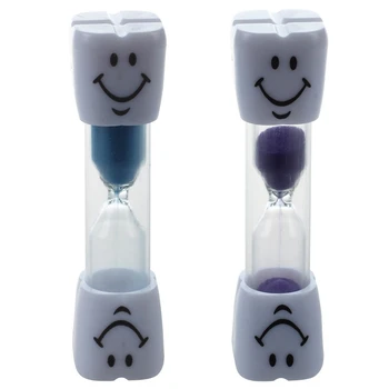 Periuta de dinti pentru copii Timer-Clepsidra Copii Clepsidră Zâmbet Nisip Ou 3 Minute 2 buc Violet și Albastru