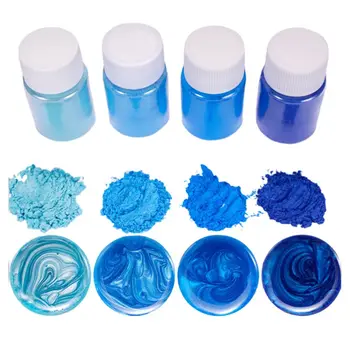 4 Buc/set Culori Mixte de Rășină Bijuterii DIY Face Ambarcațiunile de Pulbere Stralucitoare Luminos Pigment de Cristal Set Epoxidice Materiale 517F
