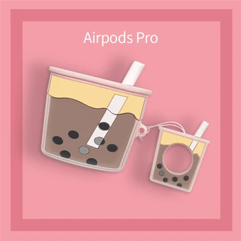 Moda Drăguț Pearl Lapte Ceai Cupa Moale Din Silicon Capac De Protecție La Șocuri Caz Piele Pentru Airpods Pro Încărcare Cutie Pentru Airpods 3