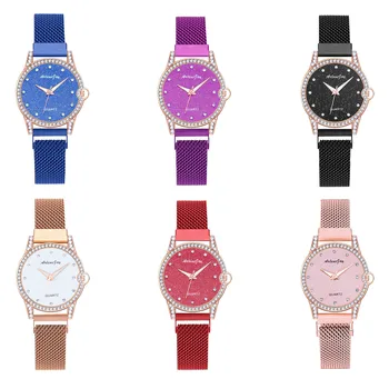 ArleneJay Femei Stras Dial Cuarț Ceas Elegant de Lux Ceasuri de mana Plasă din Oțel Inoxidabil Curea Reloj Часы Doamnelor Bijuterii